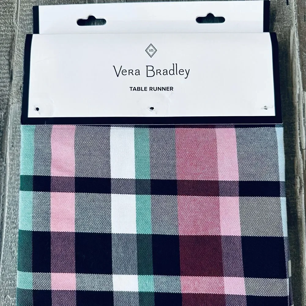 Vera Bradley Ribbons Plaid Reversible Table Runner